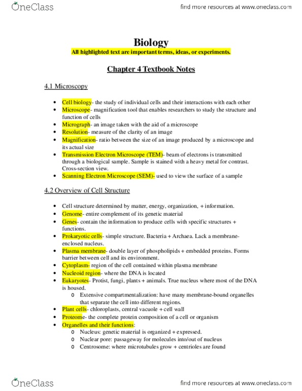 BIO 1070 Chapter Notes - Chapter 4: Oberheim Matrix Synthesizers, Nuclear Membrane, Anabolism thumbnail
