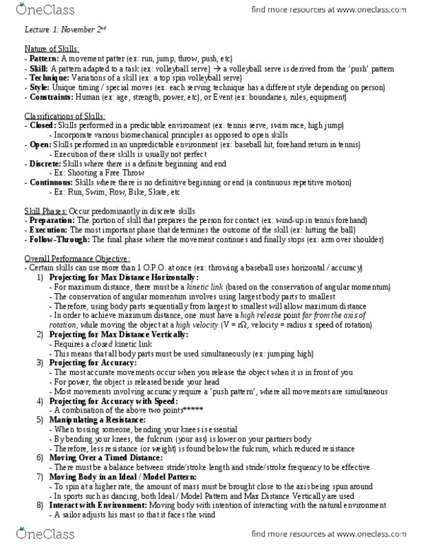 Kinesiology 2241A/B Lecture Notes - Lecture 1: Zope, Leading Edge, Emor thumbnail