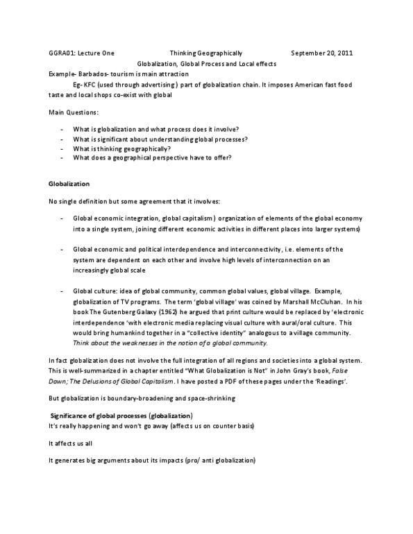 GGRA02H3 Lecture Notes - Lecture 1: Cognitive Model, Mind Map, Absolute Time And Space thumbnail