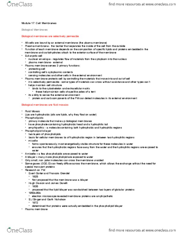 BI110 Lecture Notes - Lecture 14: Extremophile, Glycoprotein, Ergosterol thumbnail