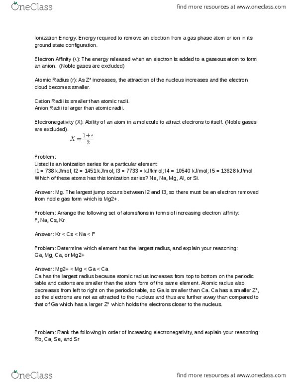 L07 Chem 111A Lecture Notes - Lecture 10: Atomic Radius, Electron Affinity, Noble Gas thumbnail