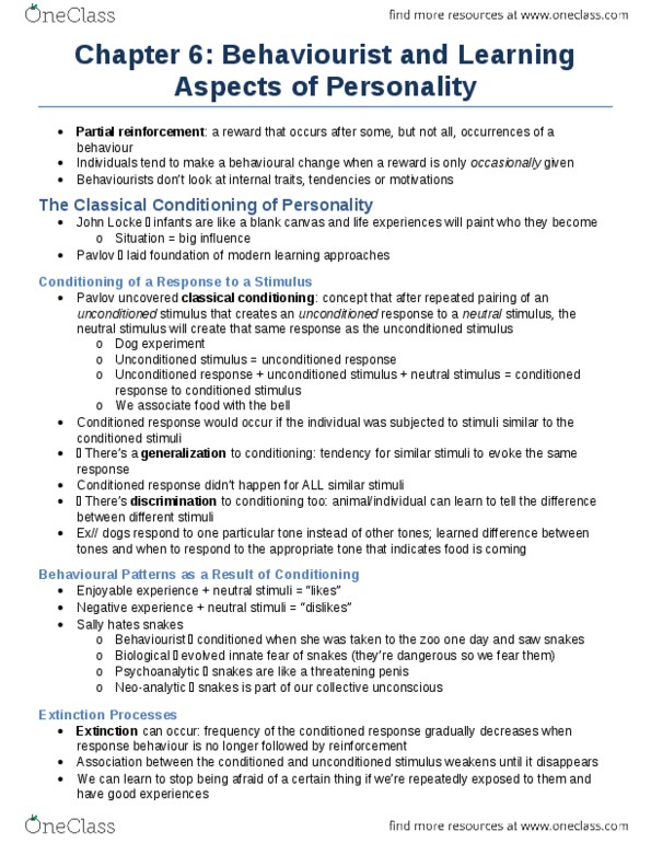 PSY230H1 Chapter Notes - Chapter 6: Reinforcement Sensitivity Theory, Harry Harlow, Cognitive Psychology thumbnail