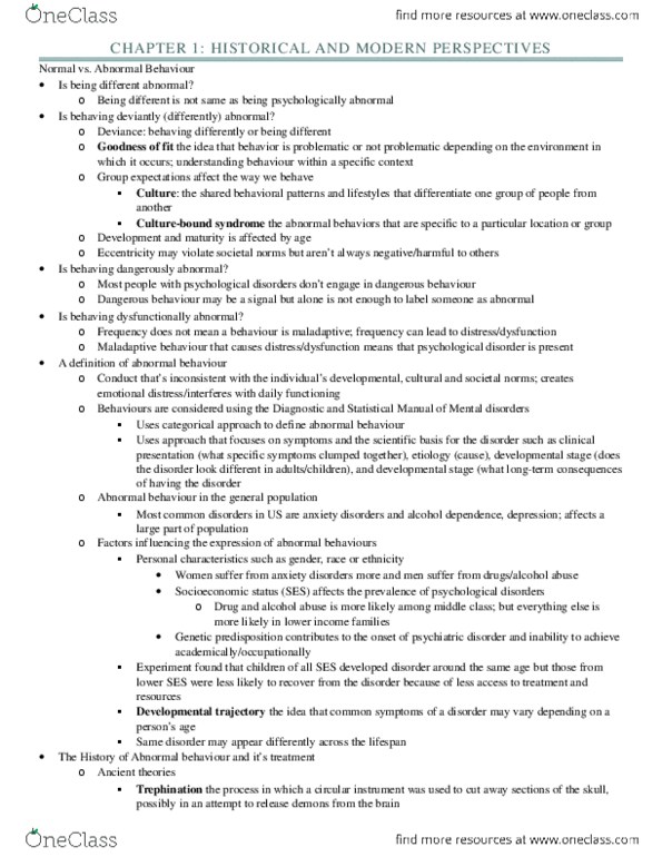 Psychology 2030A/B Chapter 1-14: Complete Textbook Notes thumbnail