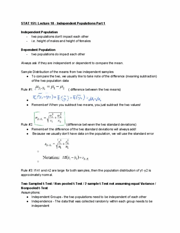 STAT151 Lecture Notes - Lecture 18: Common Cold, Null Hypothesis, Point Estimation thumbnail