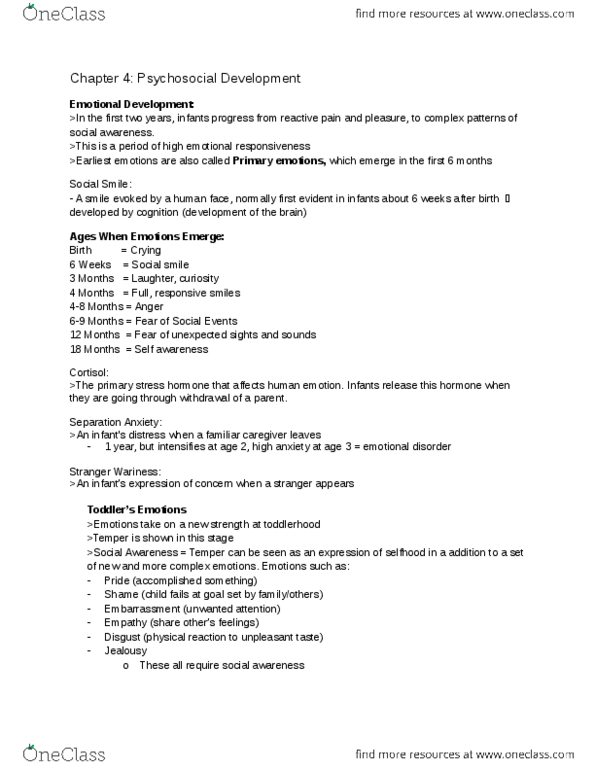 FRHD 1010 Chapter Notes - Chapter 4: Defecation, Energy Level, Glucocorticoid Receptor thumbnail