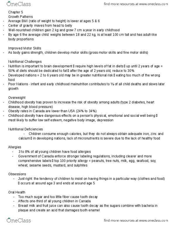 FRHD 1010 Chapter Notes - Chapter 5: Litre, Attention Deficit Hyperactivity Disorder, Impulsivity thumbnail