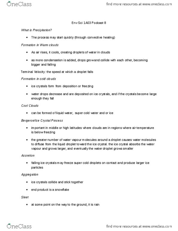 ENVIRSC 1A03 Lecture Notes - Lecture 8: Graupel, Freezing Rain thumbnail