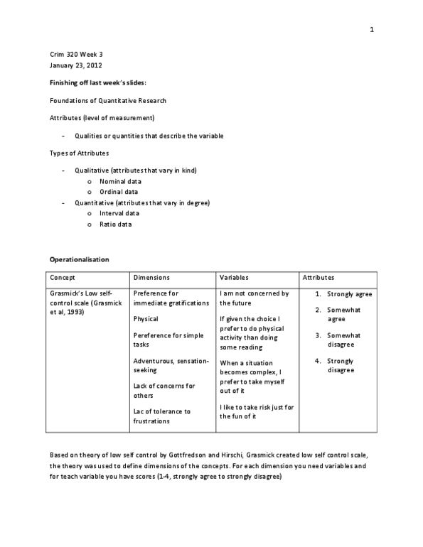 CRIM 320 Lecture Notes - Lecture 3: Frequency Distribution, Central Tendency, Codebook thumbnail