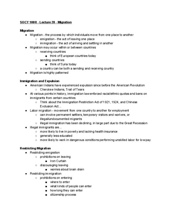 SOCY 100 Lecture 28: Migration thumbnail