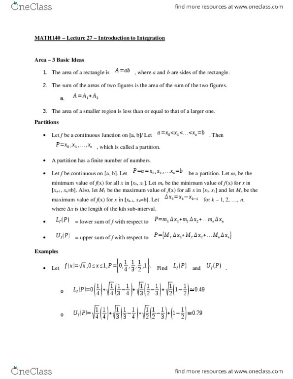 MATH 140 Lecture Notes - Lecture 27: Royal Institute Of Technology, Axa thumbnail