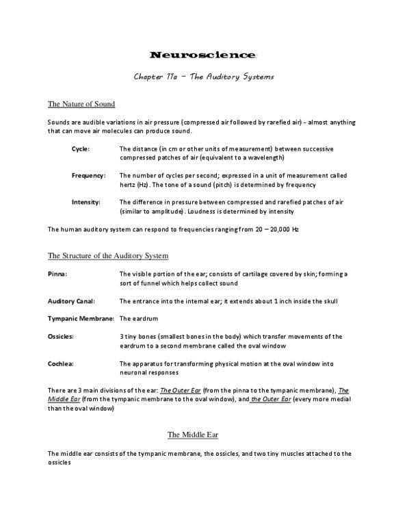 NROC64H3 Chapter Notes - Chapter 11: Transient Receptor Potential Cation Channel, Member A1, Basilar Membrane, Arnold Tongue thumbnail