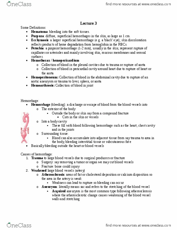 Pathology 3240A Lecture Notes - Lecture 14: Septic Shock, Thrombus, Hydrothorax thumbnail