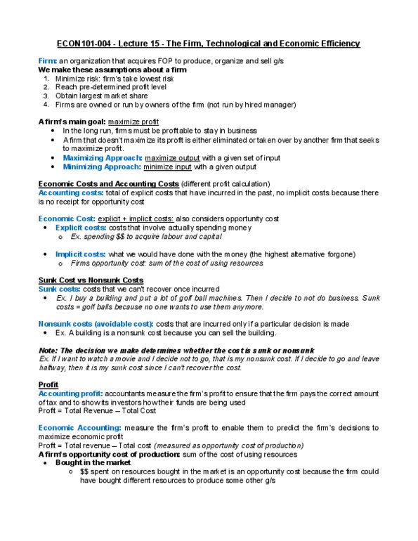 ECON101 Lecture Notes - Lecture 15: Cost, Opportunity Cost, W. M. Keck Observatory thumbnail