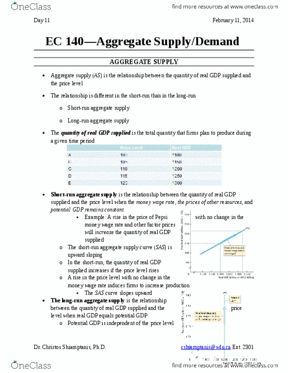 EC140 Lecture Notes - Lecture 10: Output Gap, Equilibrium Point, Fiscal Policy thumbnail