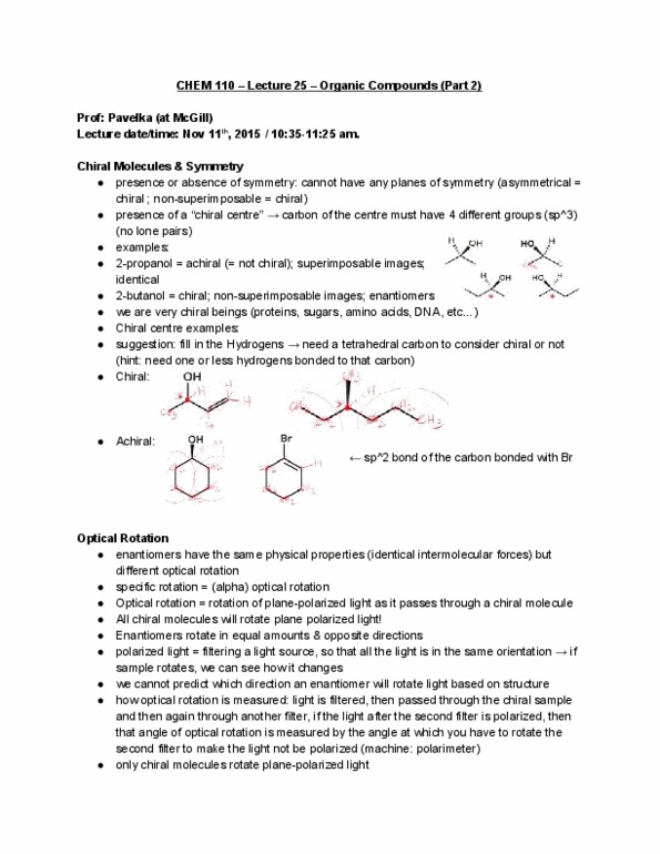 CHEM 110 Lecture 25: Organic Compounds (Part 2) thumbnail