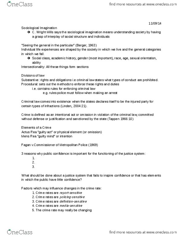 SOC 1500 Lecture Notes - Lecture 3: Social Class, Intersectionality thumbnail