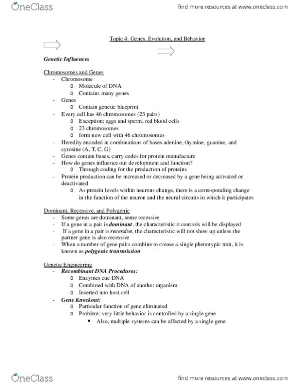 PSYCO104 Lecture Notes - Lecture 4: Determinism, Guanine, Twin Study thumbnail