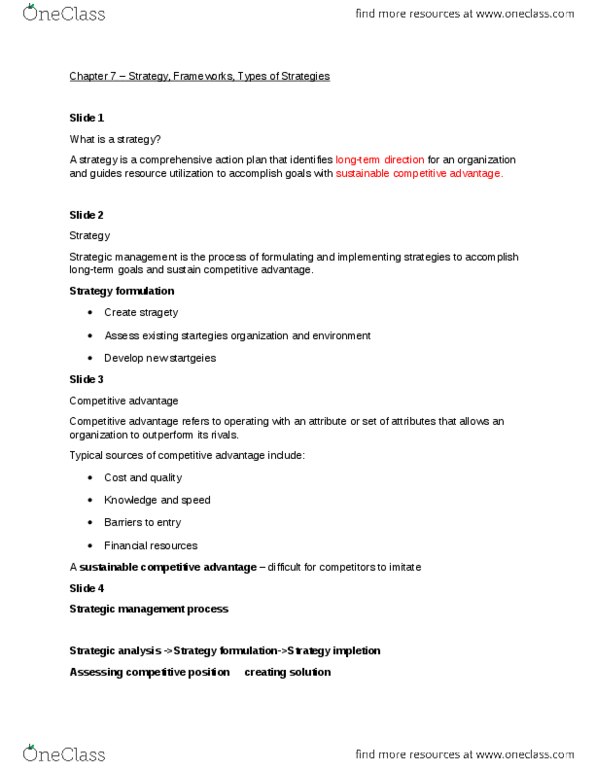 GMS 200 Lecture Notes - Lecture 6: Ikea, Strategic Management, Organizational Culture thumbnail