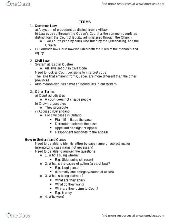 COMMERCE 4SD3 Lecture Notes - Lecture 2: Small Claims Court thumbnail