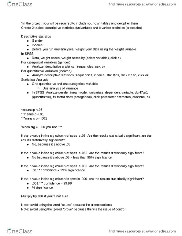 SOAN 2120 Lecture Notes - Lecture 9: Descriptive Statistics, Dependent And Independent Variables, Internal Validity thumbnail