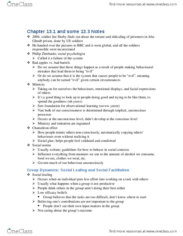 PSYA02H3 Chapter Notes - Chapter 13.1-13.3: Groupthink thumbnail