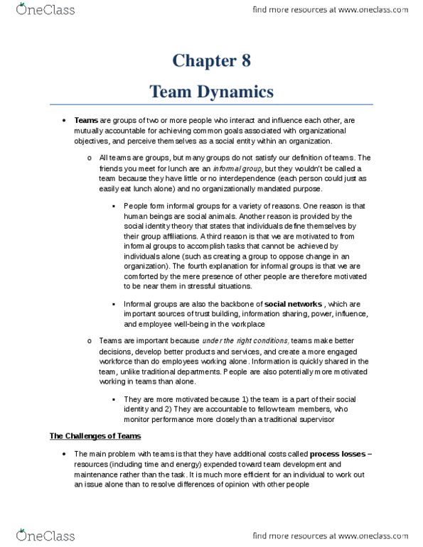 MHR 405 Chapter Notes - Chapter 8: Team Dynamics, Brainstorming, Nominal Group Technique thumbnail