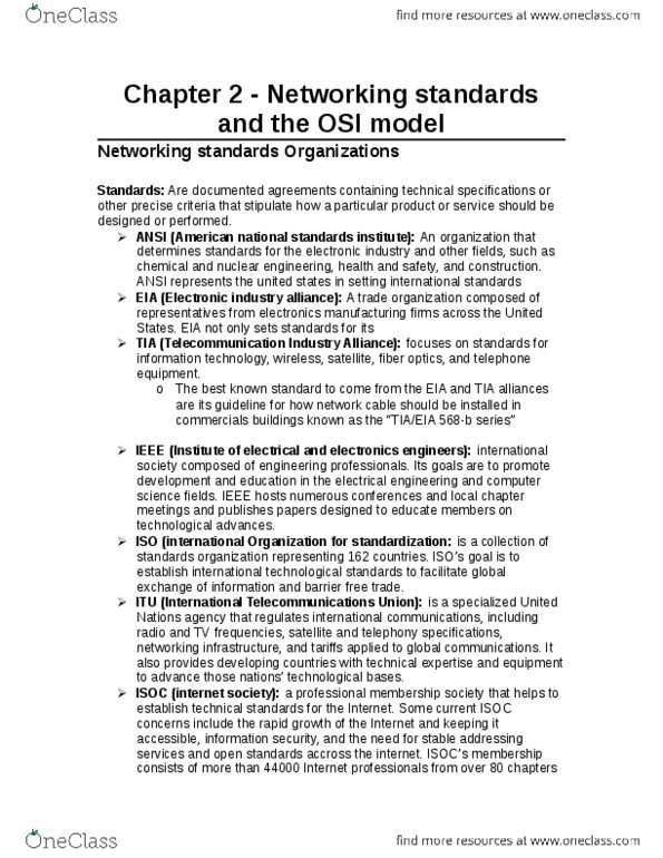 ITM 301 Chapter Notes - Chapter 2: Standards Organization, Internet Society, Nuclear Engineering thumbnail