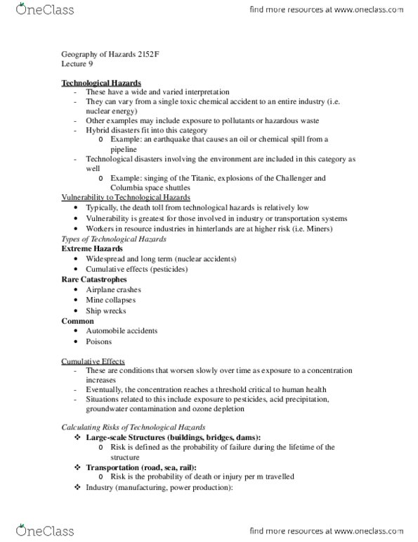 Geography 2152F/G Lecture Notes - Lecture 9: Ozone Depletion, Rush Hour, Herbicide thumbnail