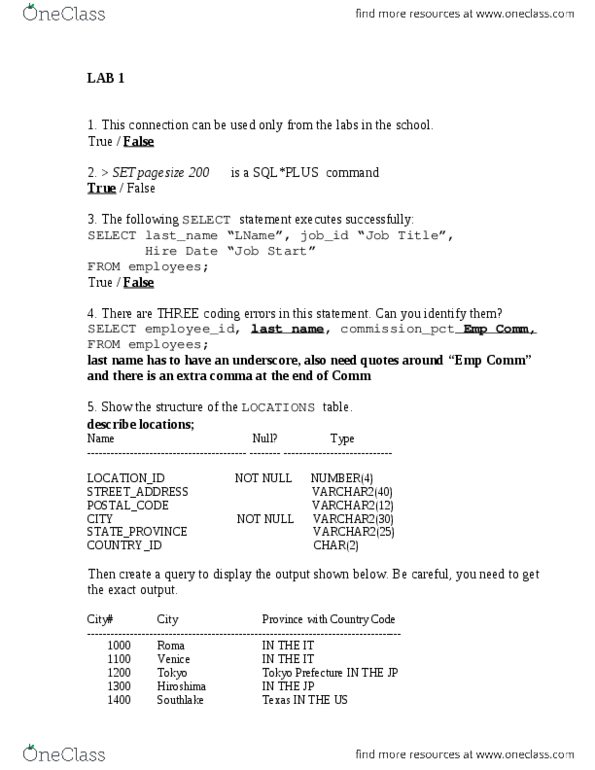 Computer Programming and Analysis DBS301 Lecture 1: DBS301 - Lab1 thumbnail