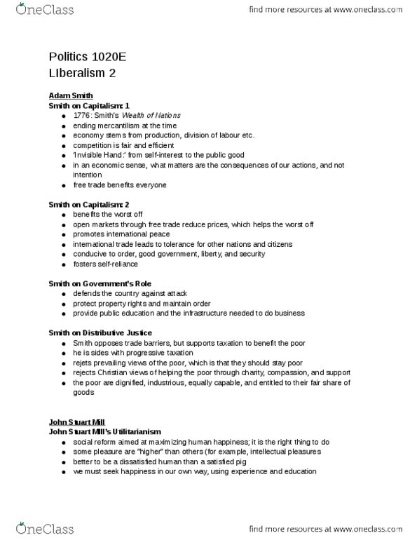 Political Science 1020E Lecture Notes - Lecture 16: Individualism, Wart, Distributive Justice thumbnail