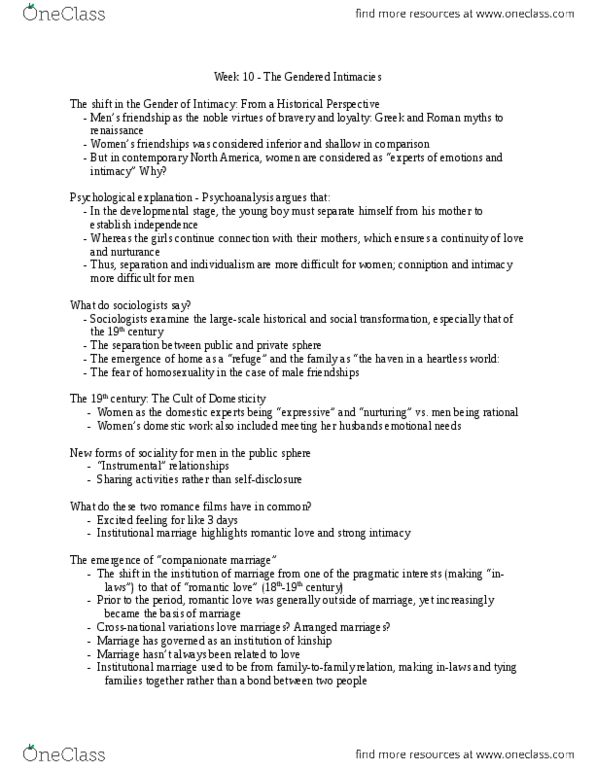 SOC275H5 Lecture Notes - Lecture 10: Psychoanalysis, Compulsory Heterosexuality, Matthew Shepard thumbnail