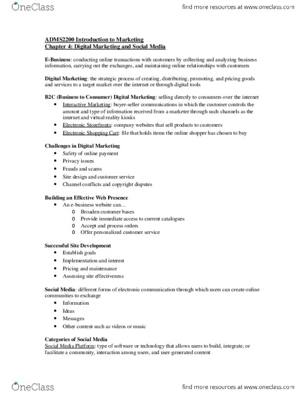 ADMS 2200 Lecture Notes - Lecture 4: Online Community Manager, Cing, Medieval Commune thumbnail
