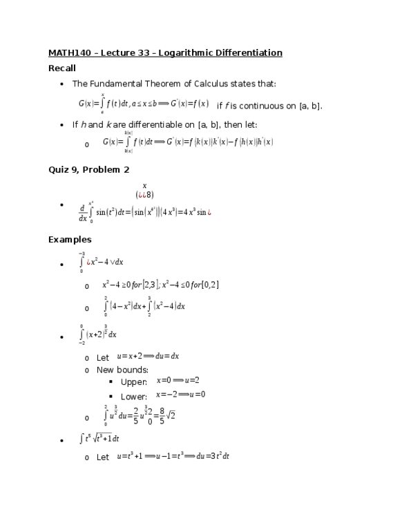 MATH 140 Lecture 33: Logarithmic Differentiation thumbnail