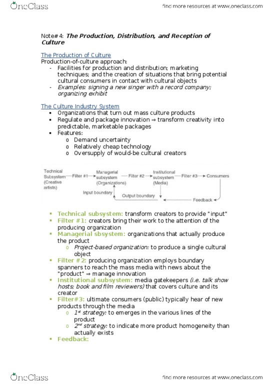 SOC202H5 Chapter Notes - Chapter 4: Popular Culture Studies thumbnail