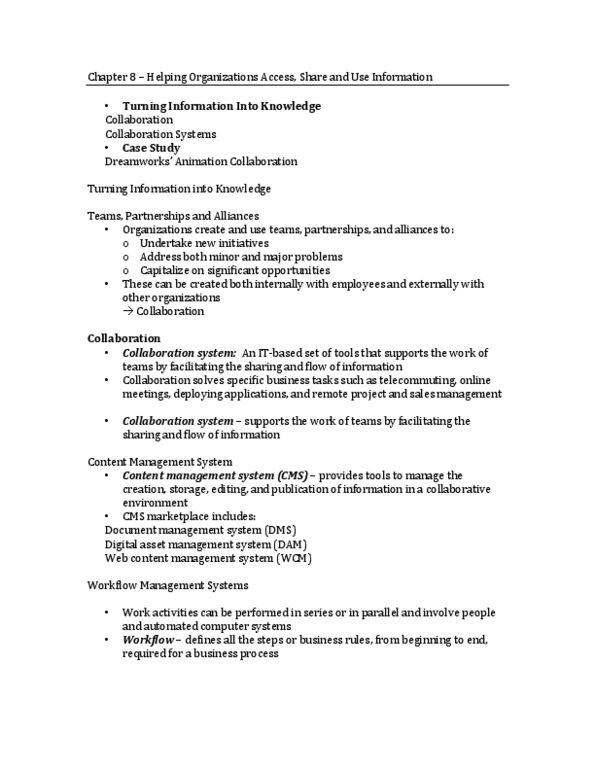 ADM 2372 Lecture Notes - Workflow Management System, Content Management System, Digital Asset Management thumbnail