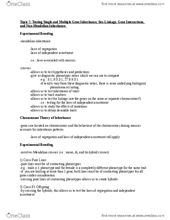 BIO 2133 Lecture Notes - Lecture 7: Paramesonephric Duct, Chloroplast, Cross-Ratio thumbnail