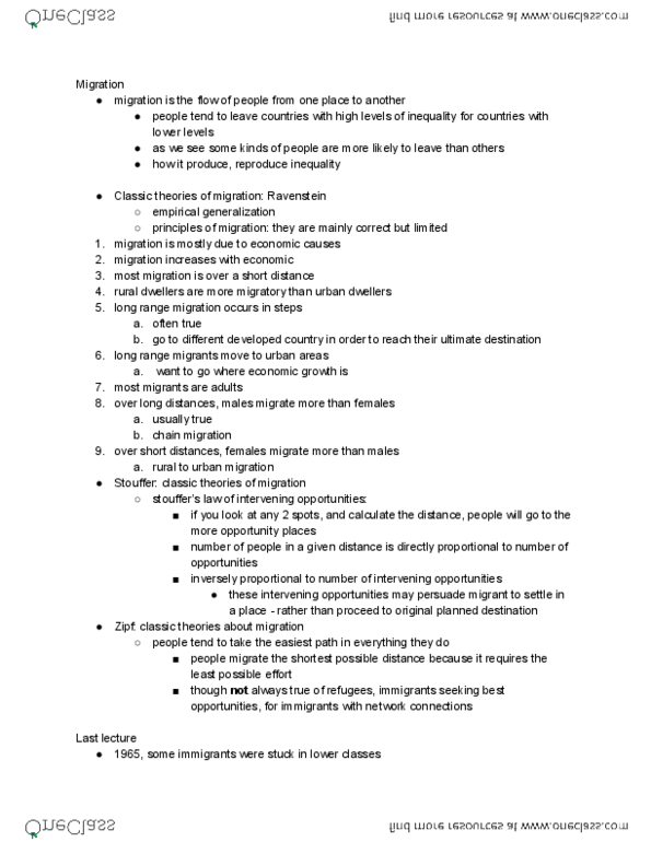 SOC102H1 Lecture Notes - Lecture 6: Remittance, International Inequality, Florian Znaniecki thumbnail