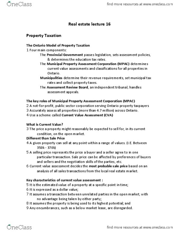 REAL 1820 Lecture Notes - Lecture 16: Air Conditioning, Online Banking, Sales Comparison Approach thumbnail