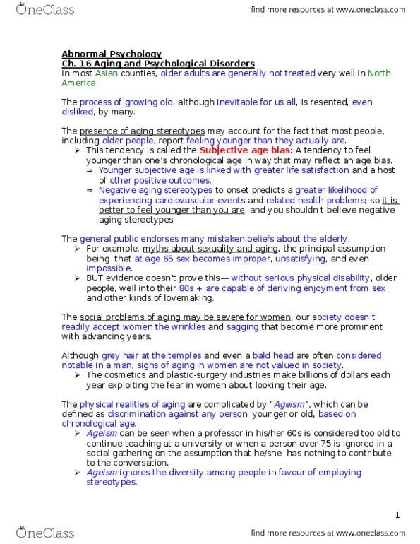 PSYB32H3 Chapter Notes - Chapter 16: Binge Drinking, Rivastigmine, Memantine thumbnail