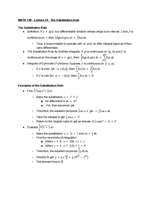 MATH 140 Lecture Notes - Lecture 24: Differentiable Function, Horse Length thumbnail