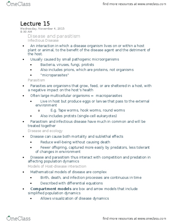 BIOL 2Q04 Lecture Notes - Lecture 15: Measles Virus, Compartmental Models In Epidemiology, Phocine Distemper Virus thumbnail