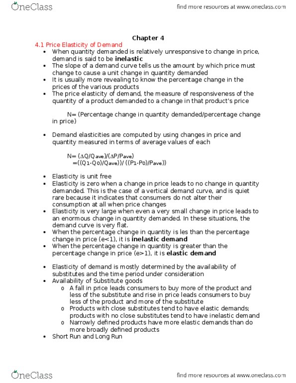 ECON 101 Chapter Notes - Chapter 4: Demand Curve, Tax Incidence thumbnail