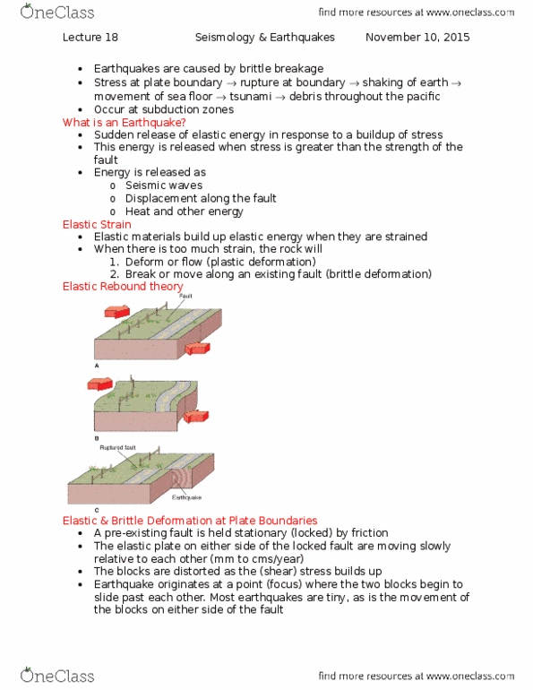 EOSC 110 Lecture Notes - Lecture 18: Subduction, Convergent Boundary thumbnail