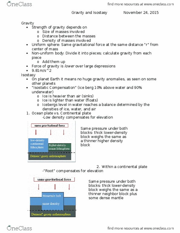 EOSC 110 Lecture Notes - Lecture 22: Asthenosphere, Lithosphere thumbnail