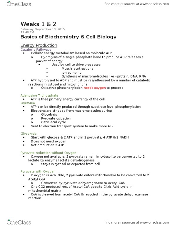 BIOL 2P97 Lecture 1: 1-2: Basics of Biochemistry & Cell Biology thumbnail