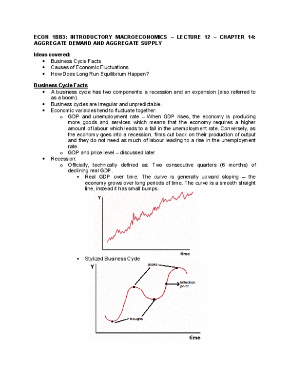 ECON 1BB3 Lecture Notes - Lecture 12: Business Cycle, The Automatic, Real Wages thumbnail
