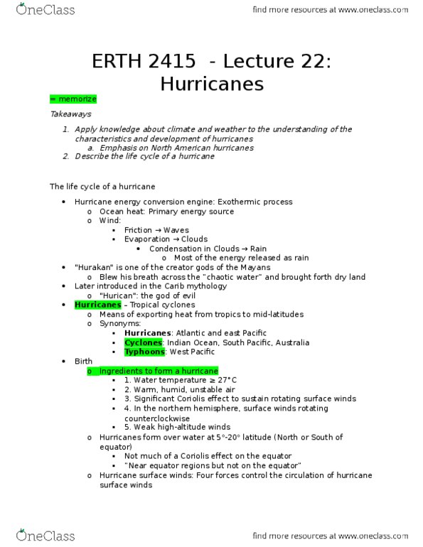ERTH 2415 Lecture 22: Lecture 22 - Hurricanes thumbnail