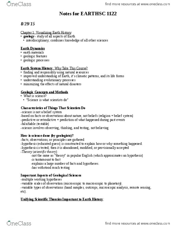 EARTHSC 1122 Lecture Notes - Lecture 1: Falsifiability, Multiple Working thumbnail