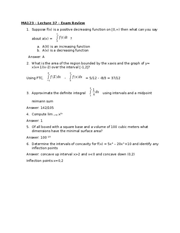 CAS MA 123 Lecture Notes - Lecture 37: Inflection, Minimal Surface thumbnail