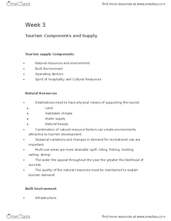 HTT 202 Lecture Notes - Lecture 3: Paddleboarding, Culinary Tourism, Travel Insurance thumbnail